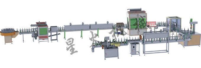 送瓶洗瓶烘干8頭灌裝封口貼標生產(chǎn)線(xiàn)